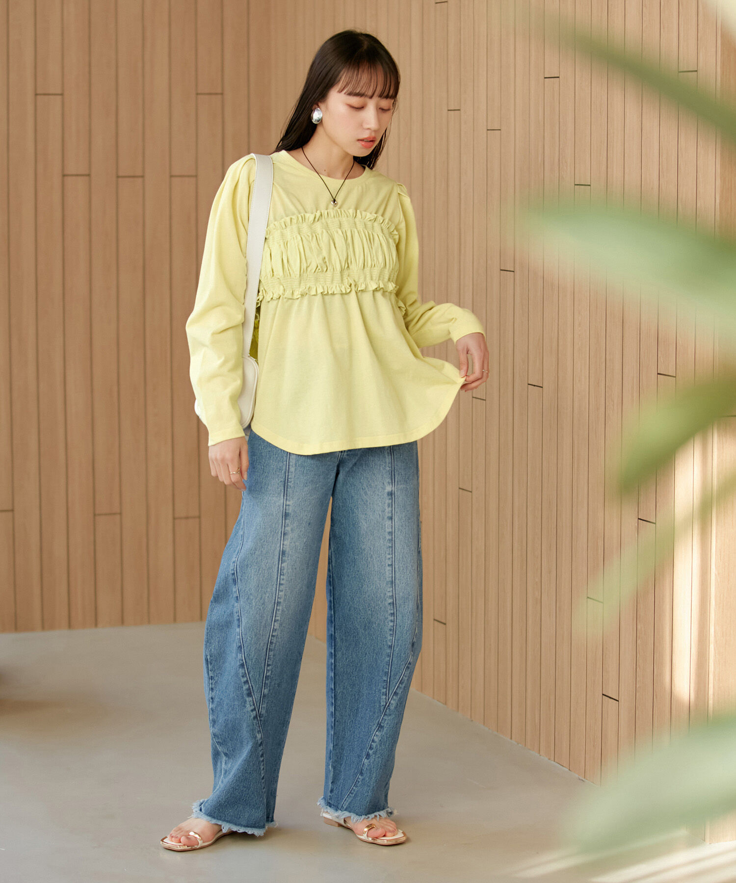 VIS「ビスチェドッキングデザインロングTシャツ」|Tシャツ・カットソー|