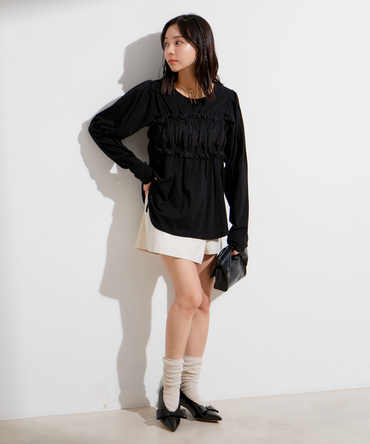 VIS「ビスチェドッキングデザインロングTシャツ」|Tシャツ・カットソー|