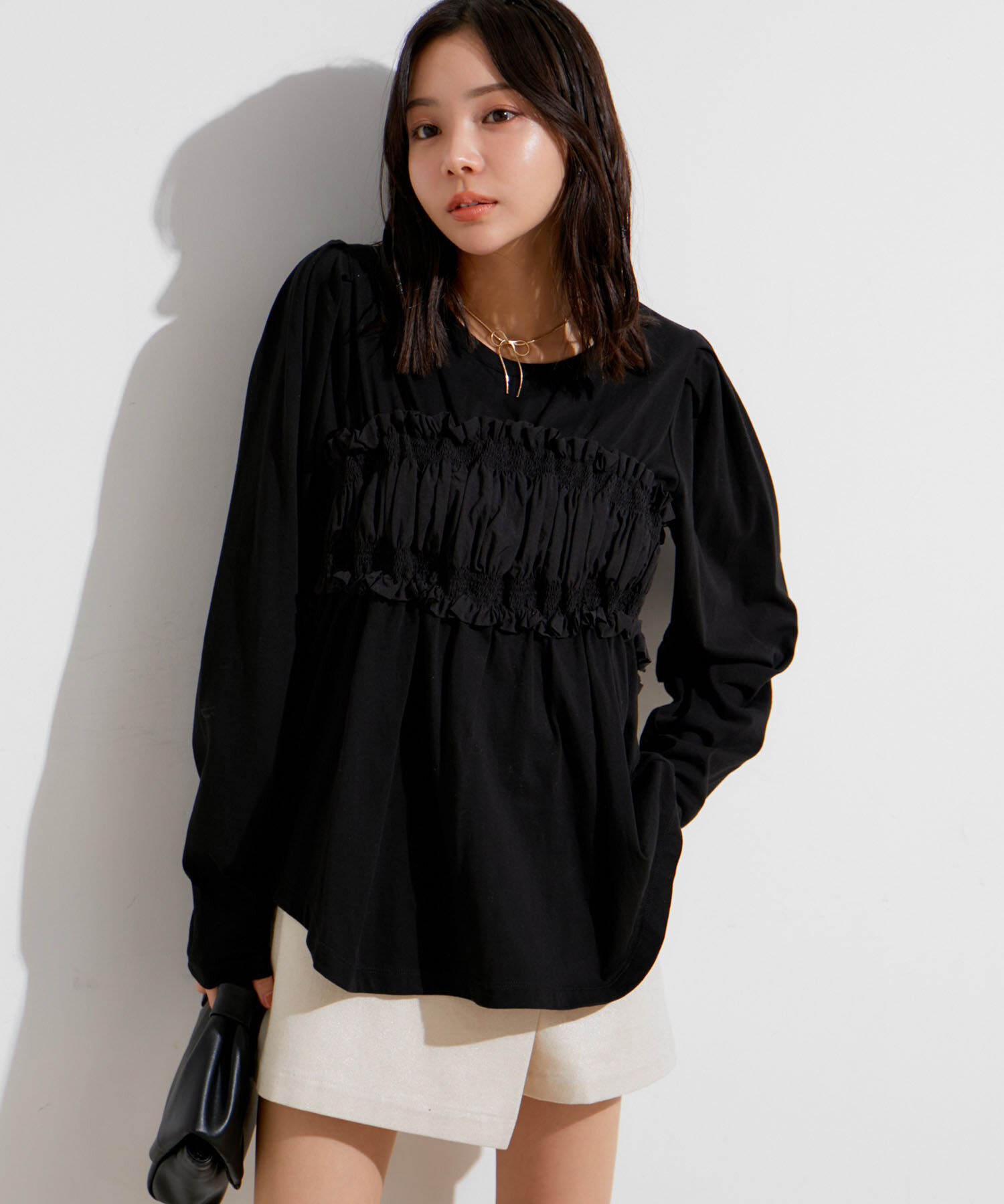 VIS「ビスチェドッキングデザインロングTシャツ」|Tシャツ・カットソー|