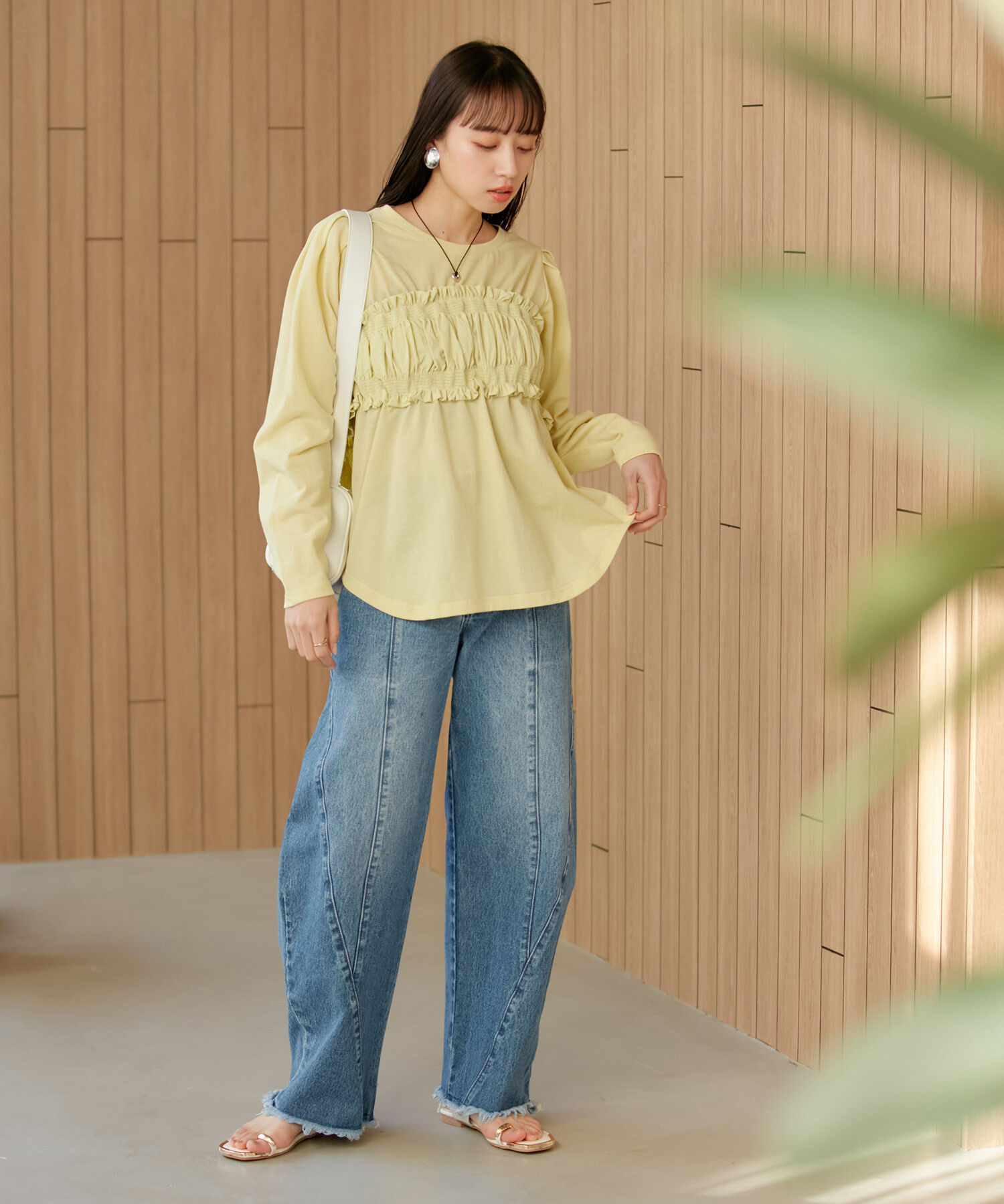 VIS「ビスチェドッキングデザインロングTシャツ」|Tシャツ・カットソー|