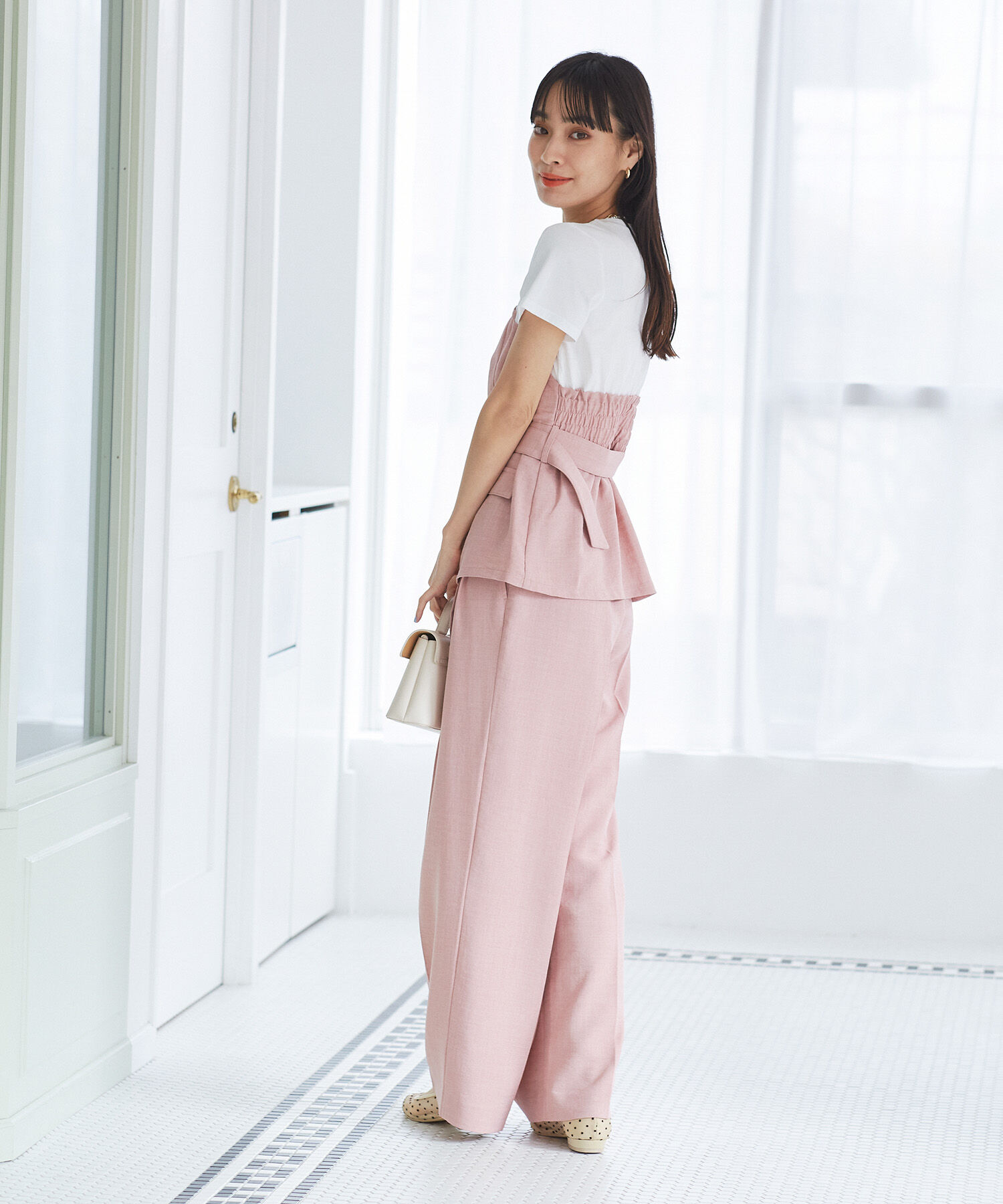 VIS「【接触冷感・洗える】美easyコルセットドッキングプルオーバー」|Tシャツ・カットソー|