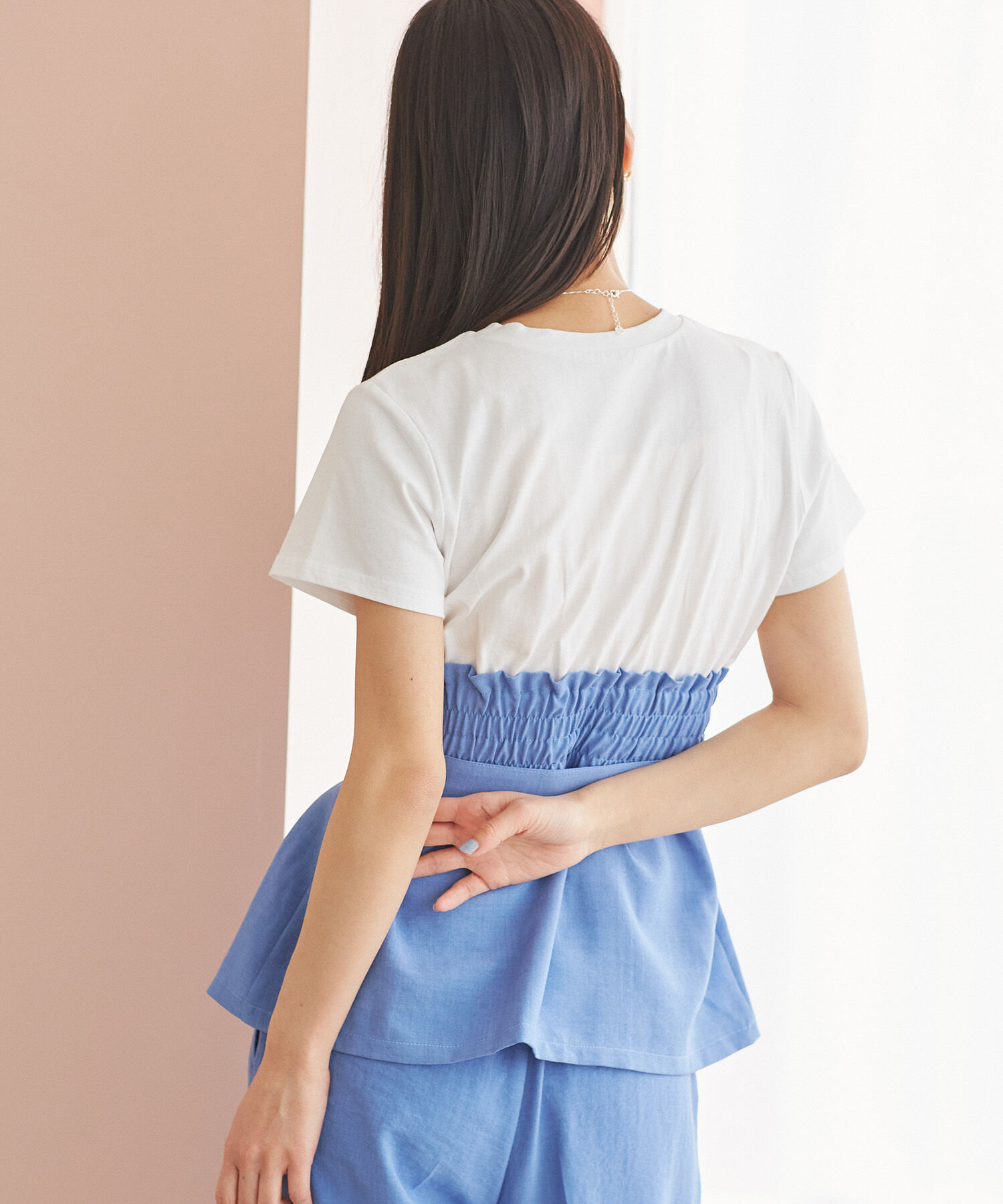 VIS「【接触冷感・洗える】美easyコルセットドッキングプルオーバー」|Tシャツ・カットソー|