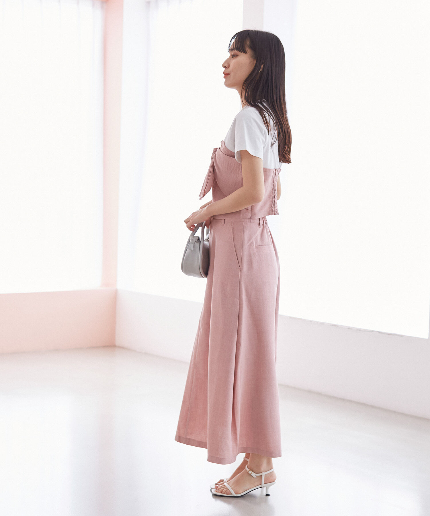 VIS「美easyリネンライクAラインスカート【洗える】【低身長～高身長】」|スカート|