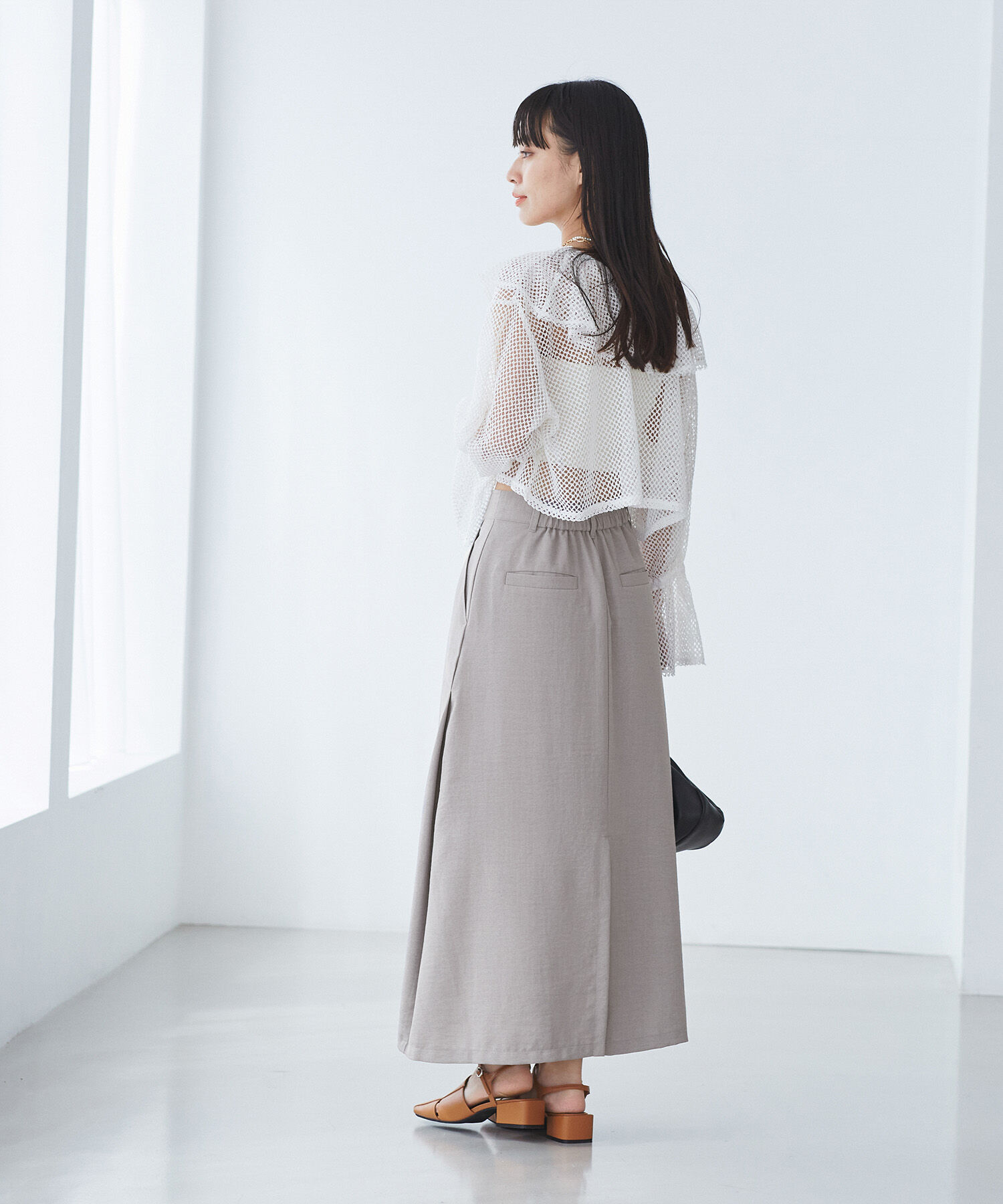 VIS「美easyリネンライクAラインスカート【洗える】【低身長～高身長】」|スカート|