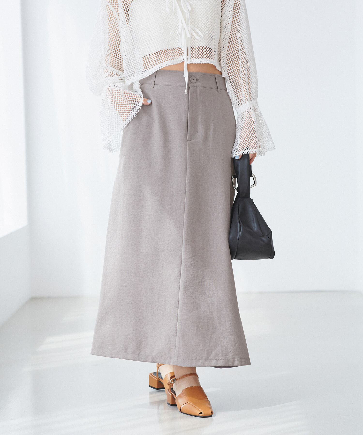 VIS「美easyリネンライクAラインスカート【洗える】【低身長～高身長】」|スカート|