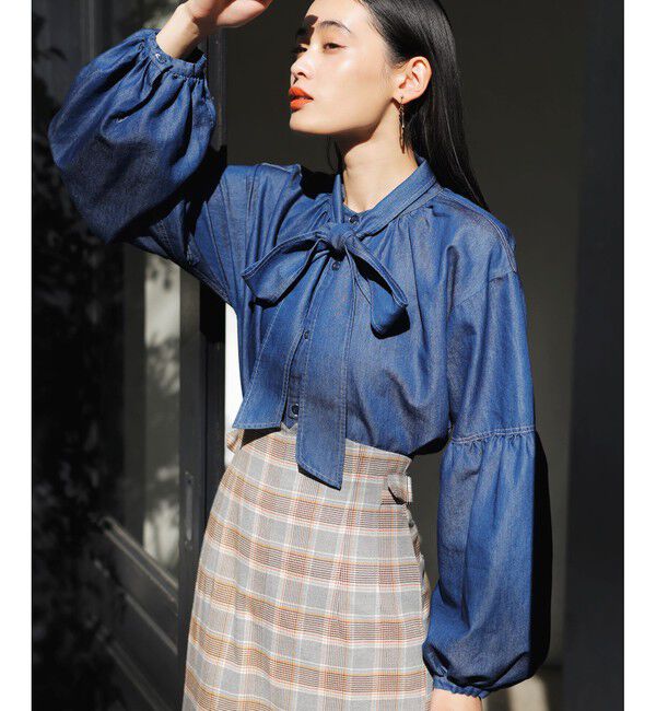 VIS「【洗える】アソートボウタイブラウス(デニム＆シャツ)」|シャツ・ブラウス|ブルーメイン