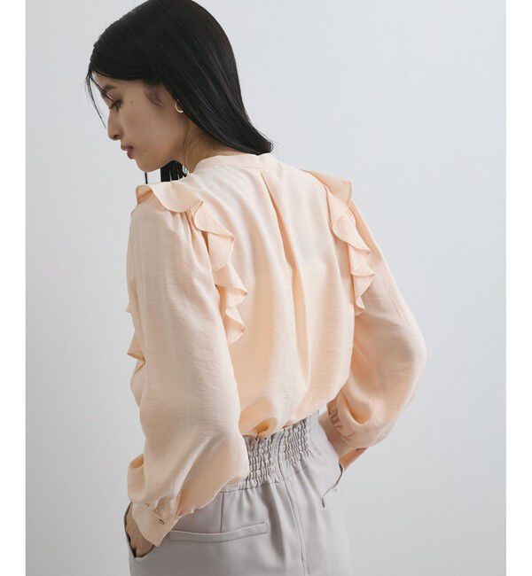 VIS「【洗える】フロントピンタックフリルブラウス」|シャツ・ブラウス|