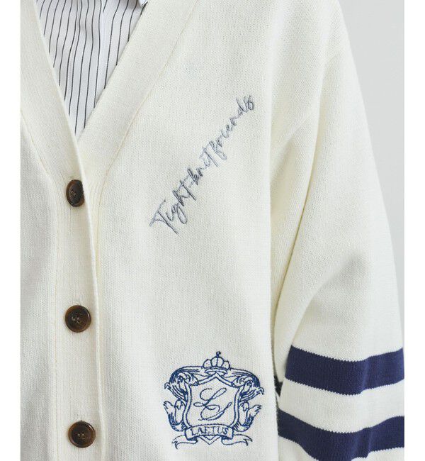 VIS「レタード刺繍ニットカーディガン」|カーディガン|