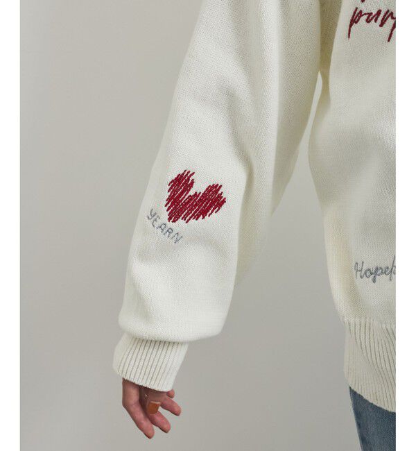 VIS「レタード刺繍ニットカーディガン」|カーディガン|