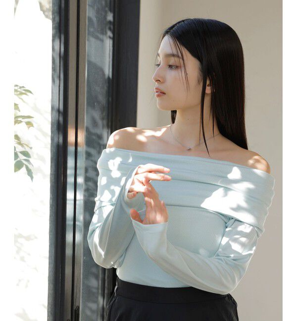 VIS「タックディテールオフショルカットソー」|Tシャツ・カットソー|サックス(48)
