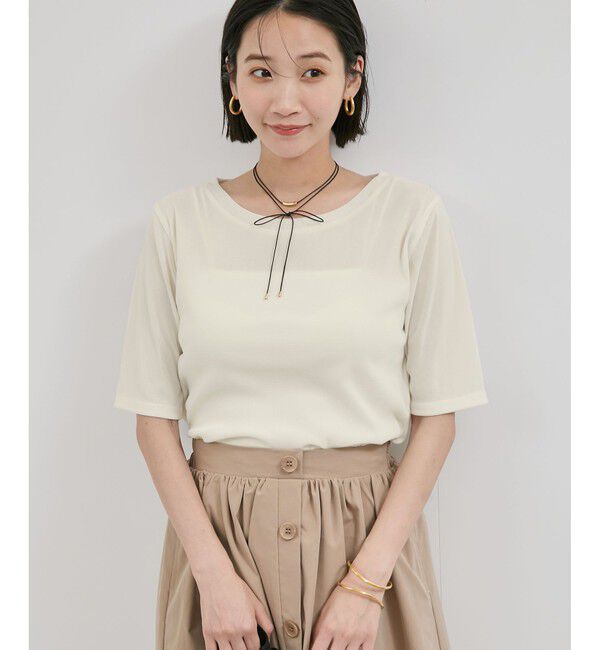 VIS「シーアベロア5部袖プルオーバー」|Tシャツ・カットソー|