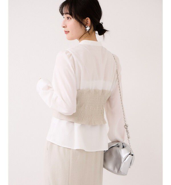 VIS「美easy前開きビスチェドッキングシャツ/イージーケア・接触冷感・セットアップ対応」|シャツ・ブラウス|