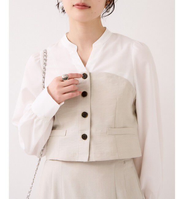 VIS「美easy前開きビスチェドッキングシャツ/イージーケア・接触冷感・セットアップ対応」|シャツ・ブラウス|