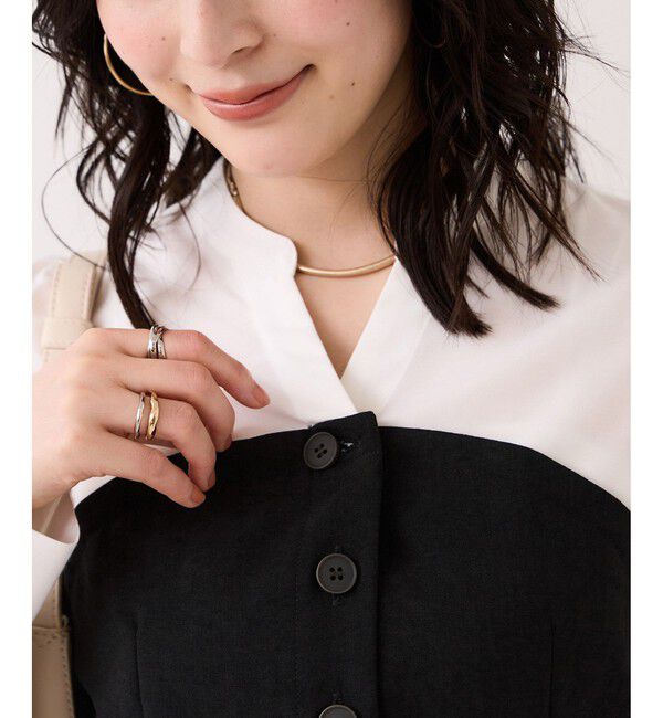 VIS「美easy前開きビスチェドッキングシャツ/イージーケア・接触冷感・セットアップ対応」|シャツ・ブラウス|