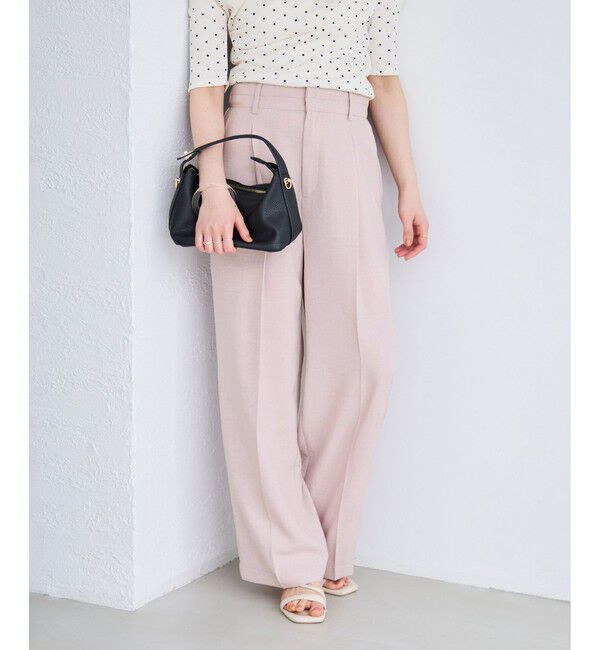 VIS「美easyリネンライクワイドパンツ/イージーケア・接触冷感・セットアップ対応」|チノ|