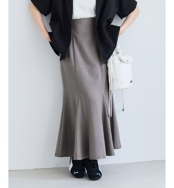 VIS「美easyリネンライクマーメイドスカート/イージーケア・接触冷感・セットアップ対応」|スカート|グレー(07)