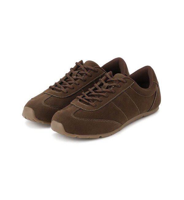 ROPE PICNIC PASSAGE「シルバー＆スエードライクフラットスニーカー」|スニーカー|ブラウン(20)