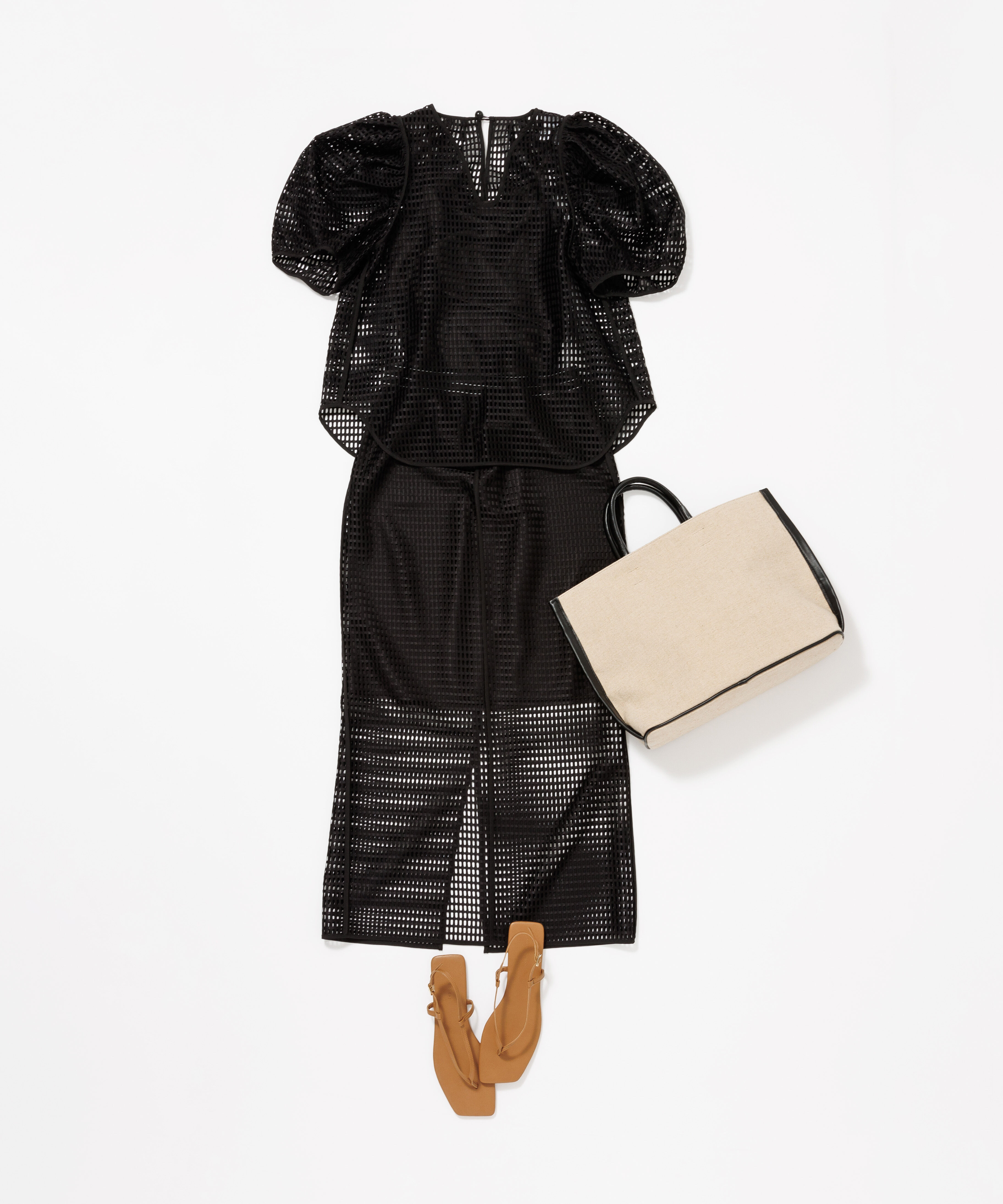 ADAM ET ROPE'「【セットアップ対応】メッシュレーススカート」|スカート|