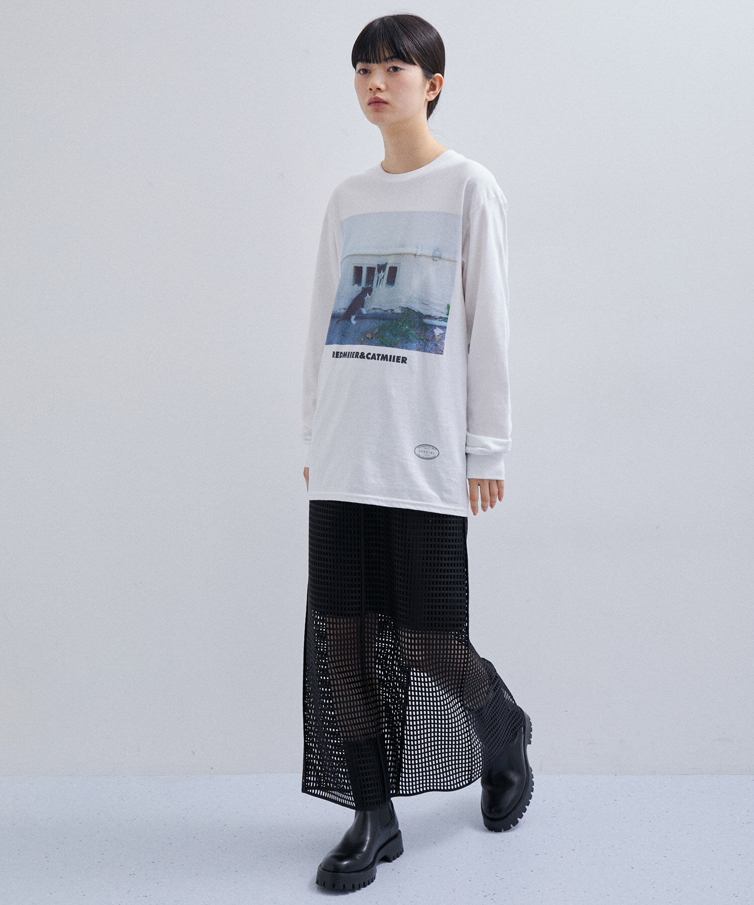 ADAM ET ROPE'「【セットアップ対応】メッシュレーススカート」|スカート|