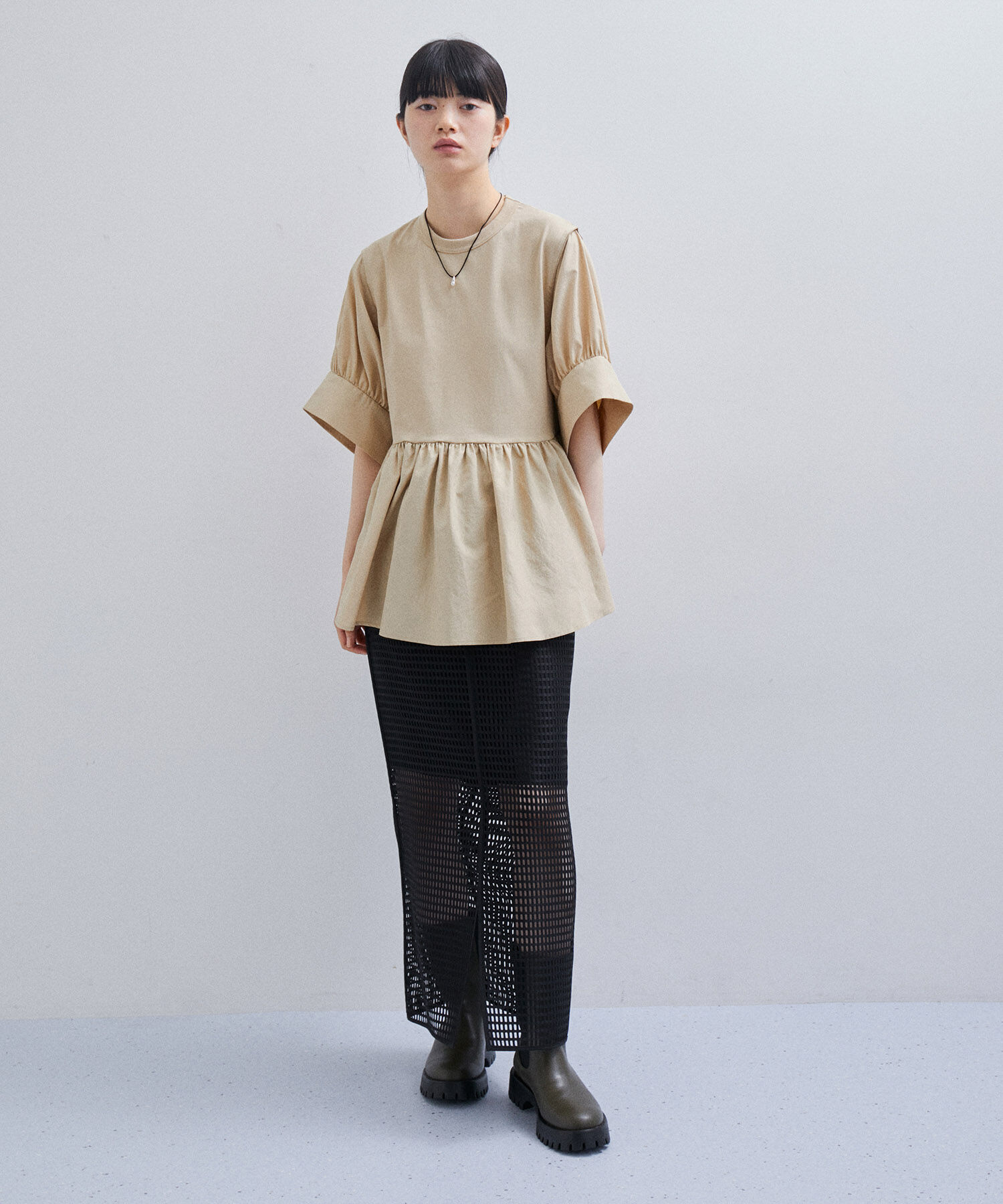 ADAM ET ROPE'「【セットアップ対応】メッシュレーススカート」|スカート|