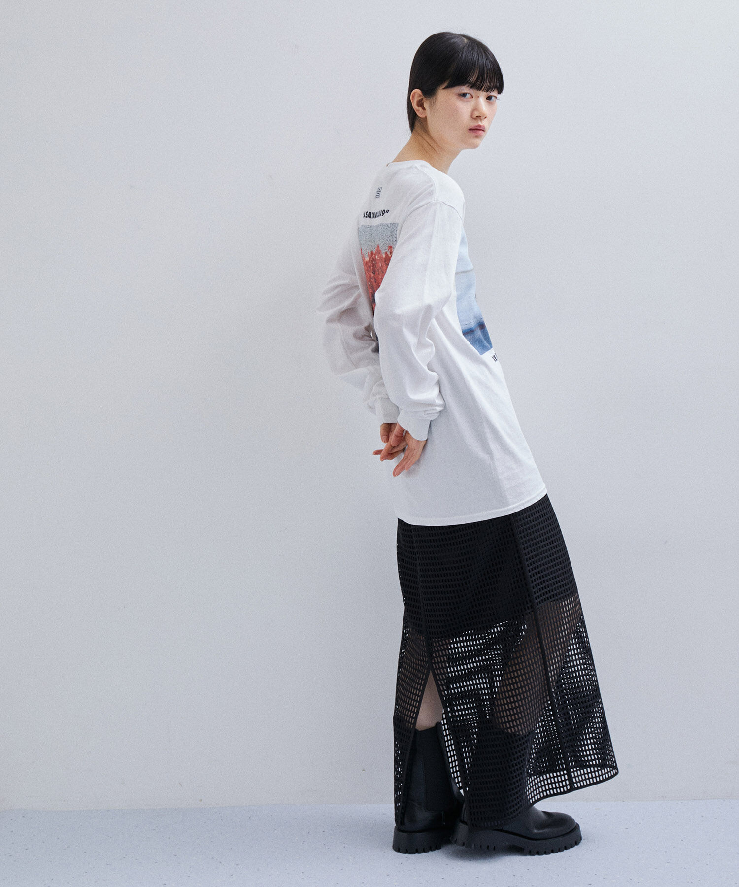 ADAM ET ROPE'「【セットアップ対応】メッシュレーススカート」|スカート|