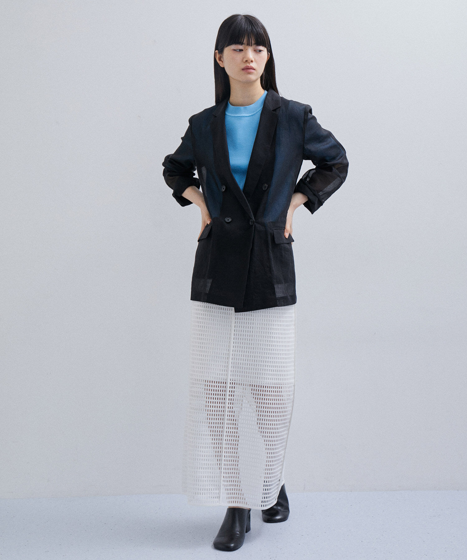 ADAM ET ROPE'「【セットアップ対応】メッシュレーススカート」|スカート|