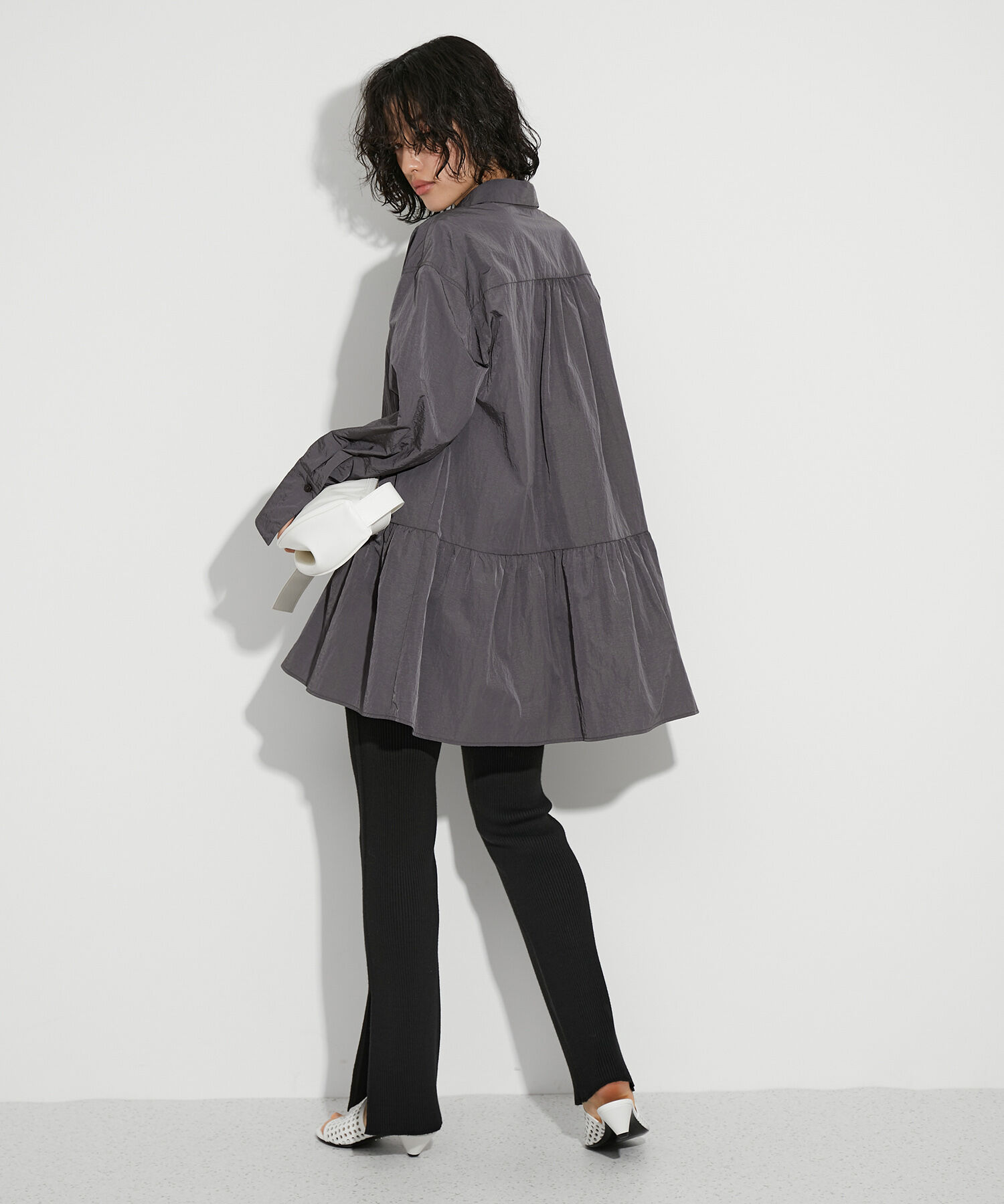 ADAM ET ROPE'「ギャザーヘムチュニックシャツ」|シャツ・ブラウス|