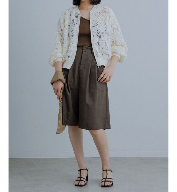 ADAM ET ROPE'「ラインアートレースブルゾン」|ブルゾン・スタジャン|