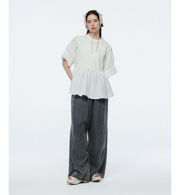 ADAM ET ROPE'「【サステナブル】バウンスカフスプルオーバー/接触冷感/UVカット」|Tシャツ・カットソー|