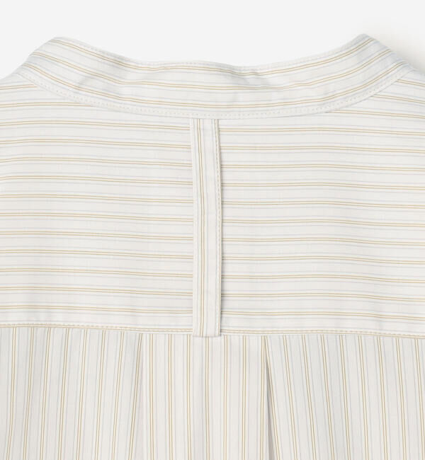  「DANTON | コットンポプリン 長袖バンドカラーシャツ STRIPE WOMEN」|シャツ・ブラウス|