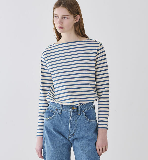 ORCIVAL「ORCIVAL | コットンロード ボートネック フレンチバスクTシャツ WOMEN」|Tシャツ・カットソー|BLUE系1