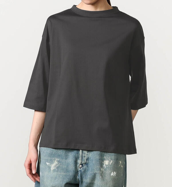 handvaerk「handvaerk | 60/2 ボトルネックTシャツ SOLID WOMEN」|Tシャツ・カットソー|DKGREY