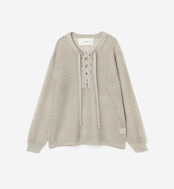  「ADAWAS | メッシュ レースアップトップス WOMEN」|ニット・セーター|