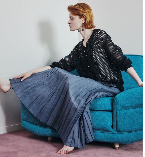  「ADAWAS | メッシュ レースアップトップス WOMEN」|ニット・セーター|