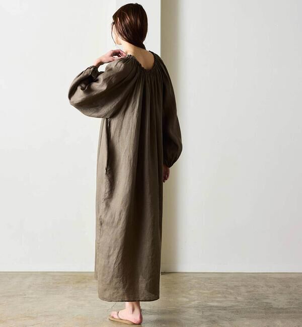  「WALANCE | リネン バルーンスリーブドレス WOMEN」|ワンピース|