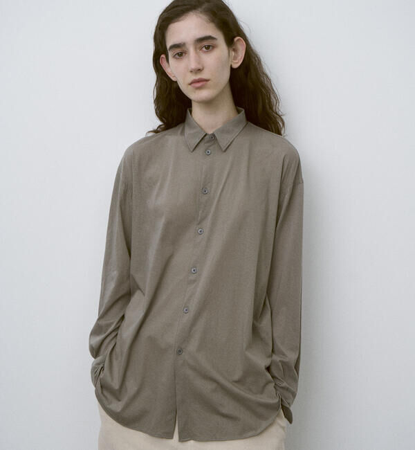 UNFIL「UNFIL | コットン シアージャージー レギュラーカラーシャツ WOMEN」|シャツ・ブラウス|