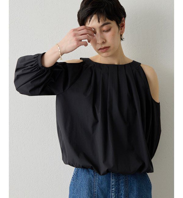 THE PAUSE「【THE PAUSE】オープンショルダーブラウス」|シャツ・ブラウス|ブラック