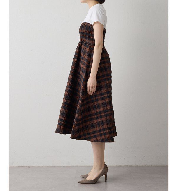 Drawing Numbers「【Drawing Numbers】チェックジャガードシャーリングスカート」|スカート|
