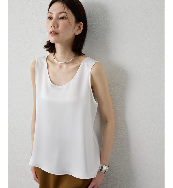 Drawing Numbers「【Drawing Numbers】ダブルサテンタンクブラウス」|シャツ・ブラウス|ホワイト