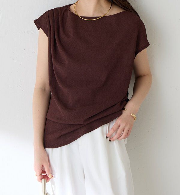  「【上品見えカットソー/シアー】アシメタックフレンチカットソー」|Tシャツ・カットソー|