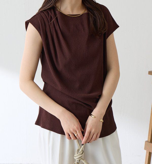  「【上品見えカットソー/シアー】アシメタックフレンチカットソー」|Tシャツ・カットソー|