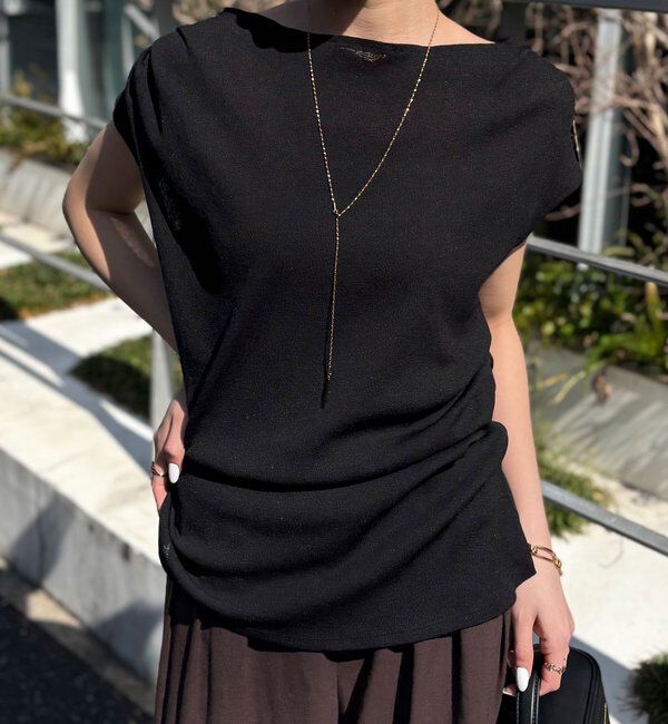  「【上品見えカットソー/シアー】アシメタックフレンチカットソー」|Tシャツ・カットソー|