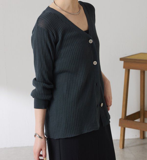 「ドライコットンワイドリブカーディガン」|ニット・セーター|