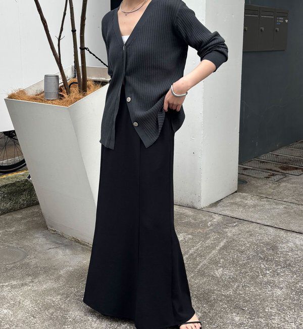  「ドライコットンワイドリブカーディガン」|ニット・セーター|