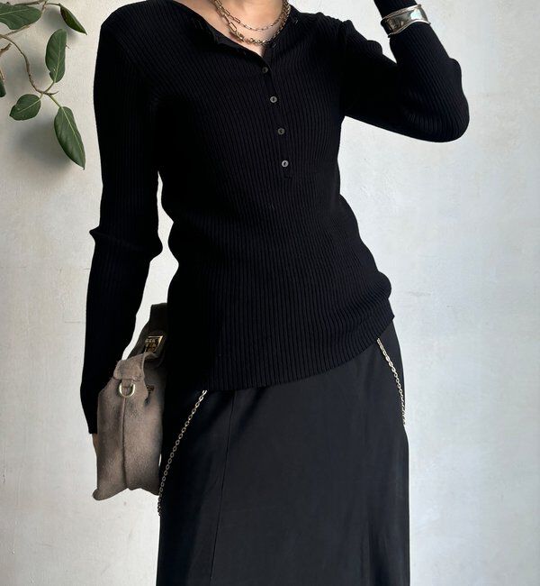  「ヘンリーネックリブニット」|ニット・セーター|