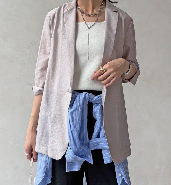  「【WEB限定】シアースラブジャケット」|テーラードジャケット|グレージュ