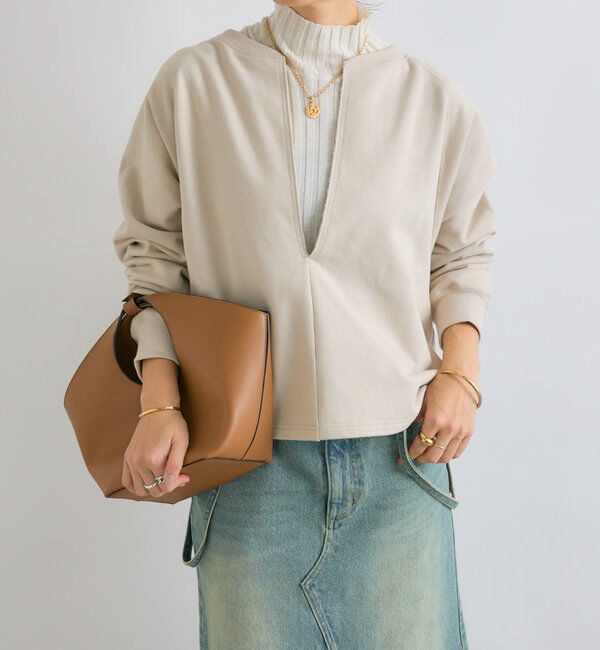  「【大人が着やすい】キーネックオーバースウェット」|Tシャツ・カットソー|