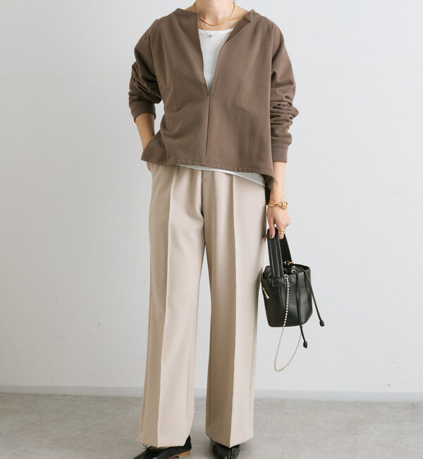  「【大人が着やすい】キーネックオーバースウェット」|Tシャツ・カットソー|