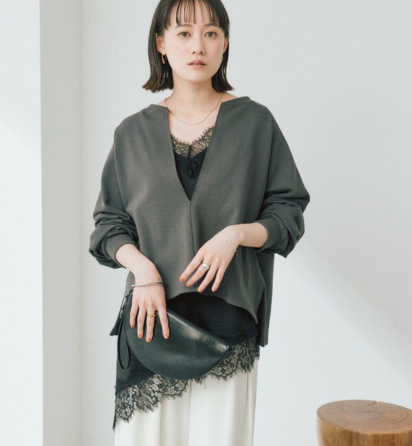  「【大人が着やすい】キーネックオーバースウェット」|Tシャツ・カットソー|