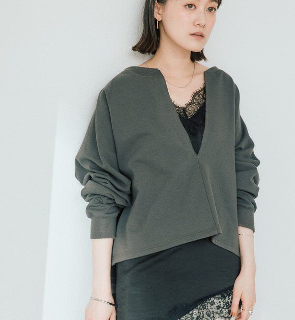  「【大人が着やすい】キーネックオーバースウェット」|Tシャツ・カットソー|